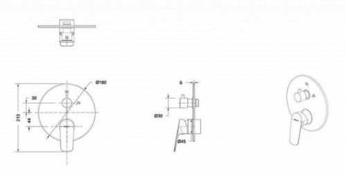 Смеситель для душа Bravat Rhein PB8429564CP-3-ENG Хром