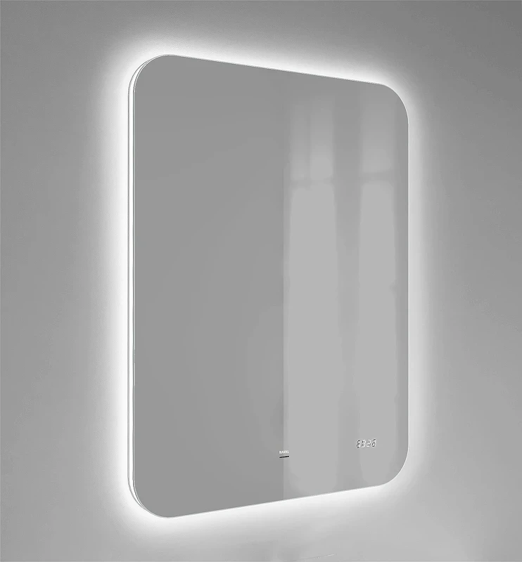 Зеркало Raval Ego 60 Ego.02.60/W/RL с подсветкой с бесконтактным выключателем и часами стекло