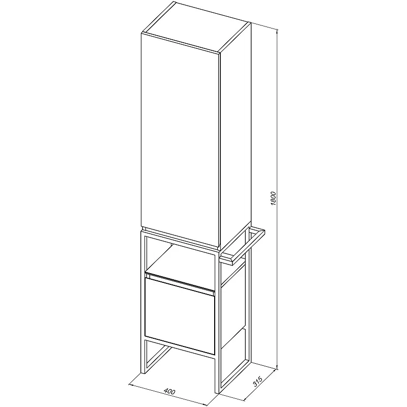 Шкаф пенал Allen Brau Priority 40 L 1.31006.PWM Папирус матовый МДФ / ЛДСП