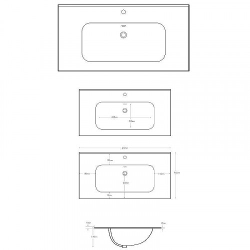 Раковина Aquanet Flat 80 329255 Черная матовая