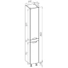 Шкаф пенал Bellezza Грейс 30 L 4620802662013 Белый МДФ / ЛДСП