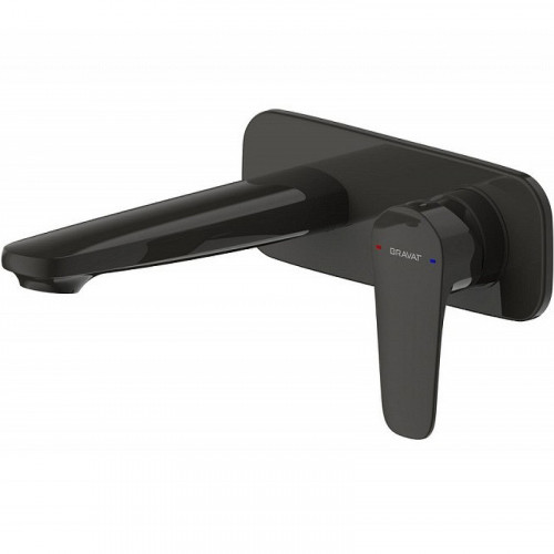 Смеситель для раковины Bravat Source P8173218BW-ENG Черный матовый латунь встраиваемый