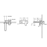 Смеситель для раковины Bravat Source P8173218BW-ENG Черный матовый латунь встраиваемый