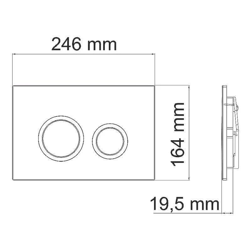 Инсталляция WasserKRAFT Glan 66TLT.010.ME.BL.MG01 для унитаза Черное стекло с клавишей смыва Золото матовое