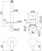 Смеситель для раковины Paffoni Light LIG007ST70 Сталь встраиваемый