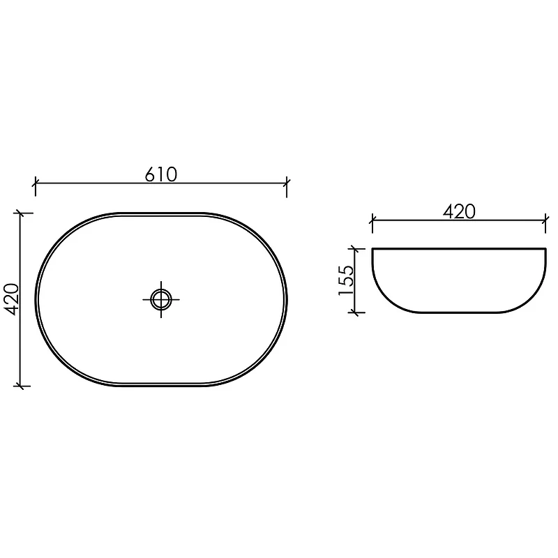 Раковина-чаша Ceramicanova Element 61 CN6064 Белая фарфор накладная