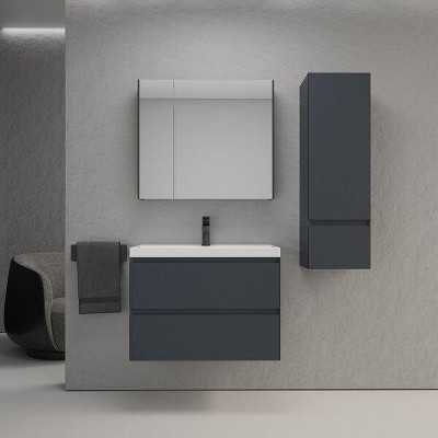 Тумба под раковину Style Line Манхэттен 70 ЛС-00002363 подвесная цвет Графит