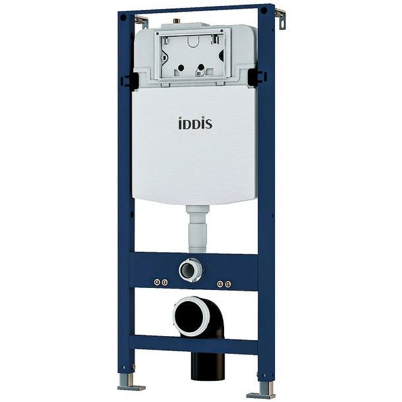 Комплект унитаза с инсталляцией Iddis Basic BASBQ02i73 с сиденьем Микролифт и Черной матовой клавишей смыва