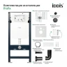 Комплект унитаза с инсталляцией Iddis Basic BASBQ02i73 с сиденьем Микролифт и Черной матовой клавишей смыва