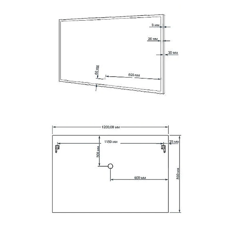 Зеркало Art&Max Monza AM-Mon-1200-800-DS-F с подсветкой с сенсорным выключателем стекло