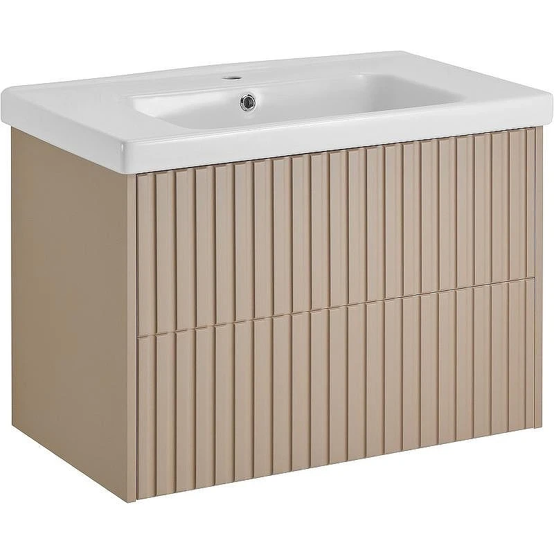Комплект мебели для ванной ASB-Woodline Риола 80 124111 подвесной Капучино
