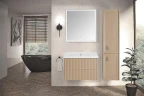 Комплект мебели для ванной ASB-Woodline Риола 80 124111 подвесной Капучино