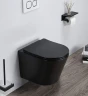 Комплект унитаза CeramaLux B2330-1MB с инсталляцией Berges Novum L5 040215 с сиденьем Микролифт и Черной матовой клавишей смыва фаянс подвесной