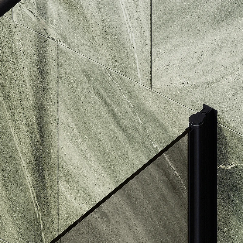 Шторка на ванну Maybah Glass MGV-601-6 400x1400 поворотная на монопетле Черный стекло бронзовое