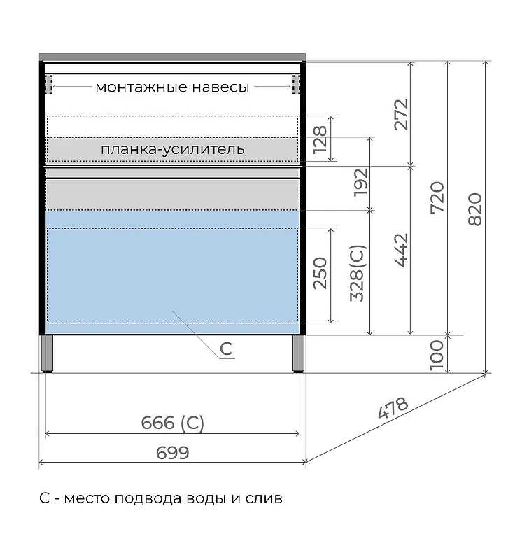Тумба под раковину Style Line Лима 70 ЛС-00002458 напольная цвет Белый