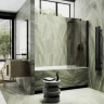 Шторка на ванну Maybah Glass MGV-617-6 700x1400 поворотная на монопетле Черный стекло бронзовое матовое