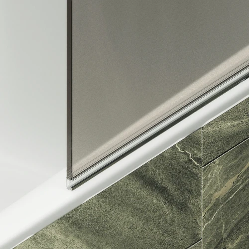 Шторка на ванну Maybah Glass MGV-617-6 700x1400 поворотная на монопетле Черный стекло бронзовое матовое