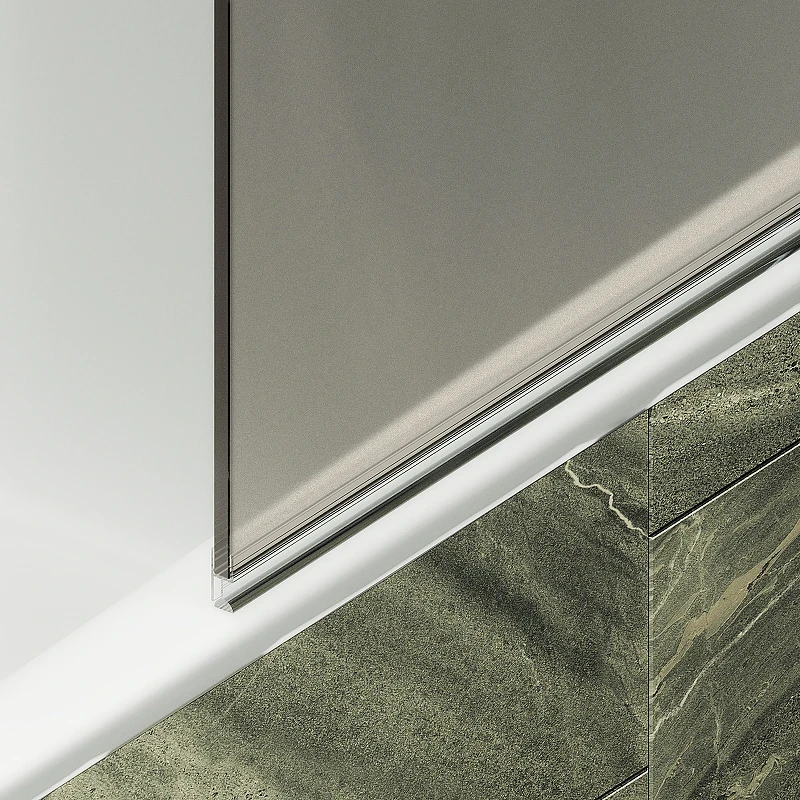 Шторка на ванну Maybah Glass MGV-617-6 700x1400 поворотная на монопетле Черный стекло бронзовое матовое
