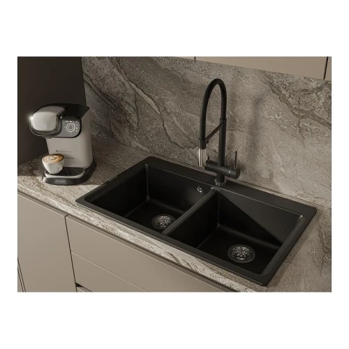 Кухонная мойка Rivelato Axel X-90-2D nero цвет Черный