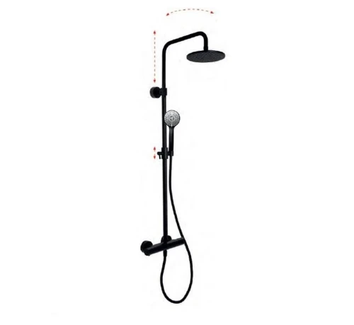 Душевая система Fima Carlo Frattini Shower column F4285/R259NS с термостатом цвет Черный матовый
