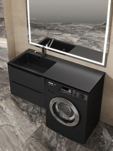 Раковина Uperwood Cosmos Quartz 120 L RCosmos120LU с местом под стиральную машину цвет Уголь