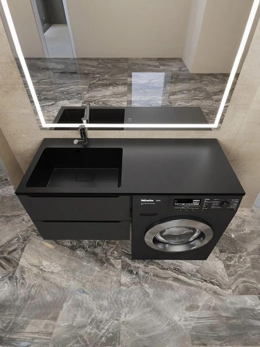 Раковина Uperwood Cosmos Quartz 120 L RCosmos120LU с местом под стиральную машину цвет Уголь