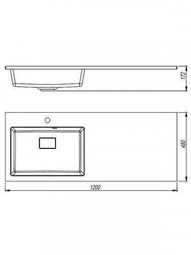 Раковина Uperwood Cosmos Quartz 120 L RCosmos120LU с местом под стиральную машину цвет Уголь