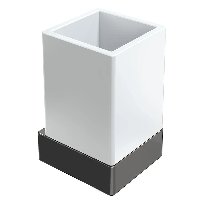 Стакан для зубных щеток Boheme Qubic 10724-SGM цвет Оружейная сталь глянцевая