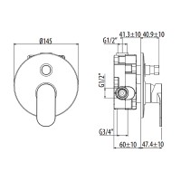 Смеситель для душа Gattoni H2Omix7000 7003470C0.CH Хром латунь встраиваемый