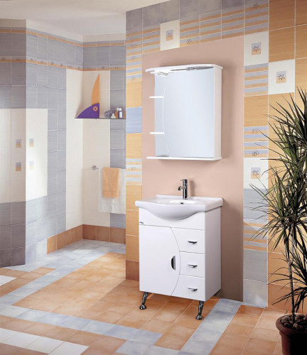 Зеркальный шкаф Onika Луна 60.01 R 206014 с подсветкой Белый МДФ / ЛДСП, стекло