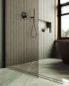 Душевая перегородка Maybah Glass MGD-702-6ш 690x1950 в широком профиле Черный стекло бронзовое