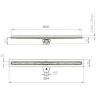 Душевой лоток Paini Slim Line 800 CH800SLC с Черной матовой решеткой / под плитку