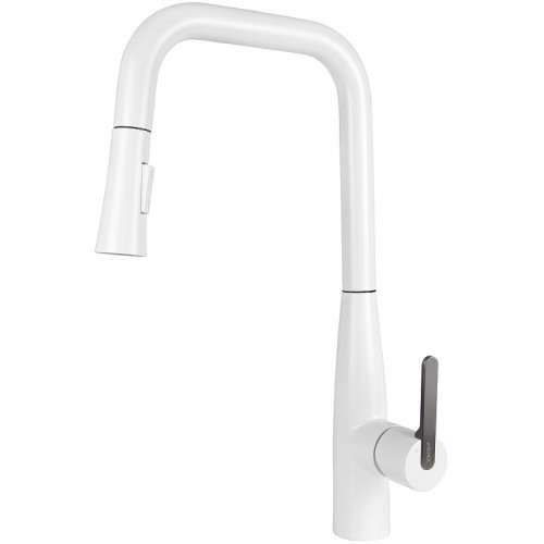 Смеситель для кухни Kaiser Claro 22144-24 Белый матовый Вороненая сталь латунь