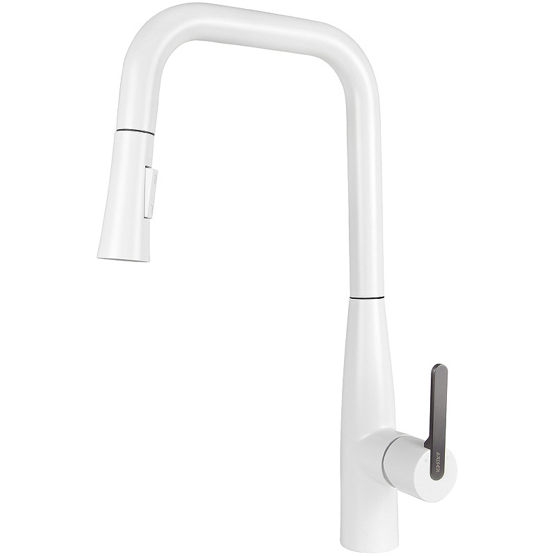 Смеситель для кухни Kaiser Claro 22144-24 Белый матовый Вороненая сталь латунь