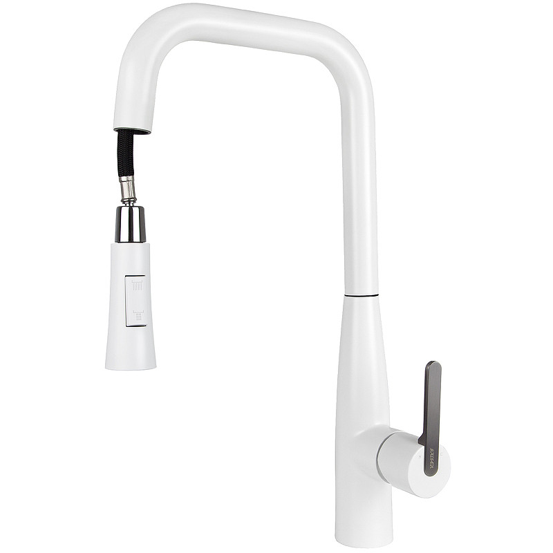 Смеситель для кухни Kaiser Claro 22144-24 Белый матовый Вороненая сталь латунь