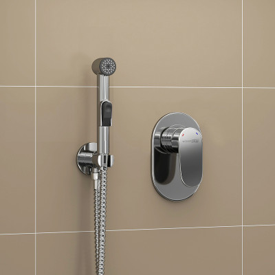 Гигиенический душ со смесителем WasserKRAFT A11057 Хром латунь на стену