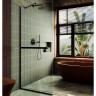 Душевая перегородка Maybah Glass MGD-708-6у 1090x1950 в узком профиле Черный стекло прозрачное