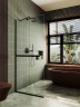 Душевая перегородка Maybah Glass MGD-708-6у 1090x1950 в узком профиле Черный стекло прозрачное