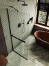 Душевая перегородка Maybah Glass MGD-708-6у 1090x1950 в узком профиле Черный стекло прозрачное