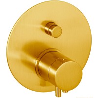 Смеситель для душа Remer Minimal Thermo NT09KBBG с термостатом Золото брашированное латунь встраиваемый