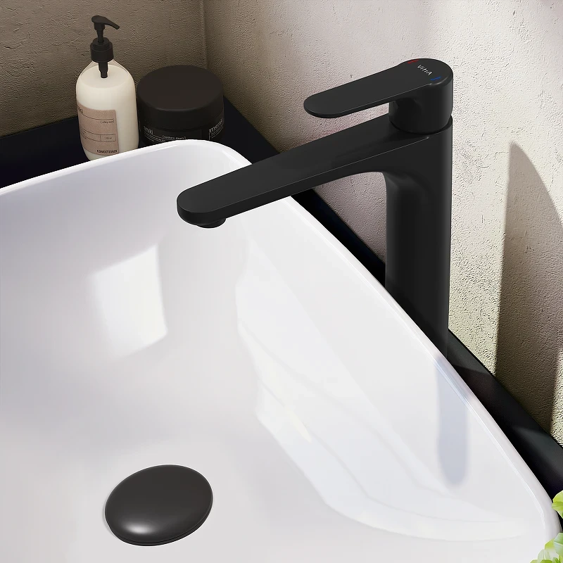 Смеситель для раковины Vitra Root Round A4270736EXP Черный матовый латунь