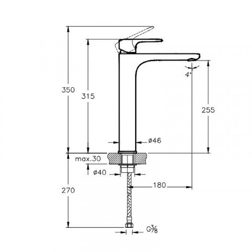 Смеситель для раковины Vitra Root Round A4270736EXP Черный матовый латунь