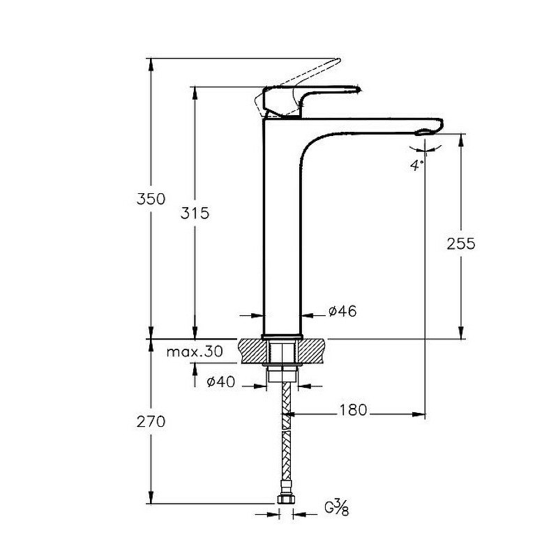 Смеситель для раковины Vitra Root Round A4270736EXP Черный матовый латунь