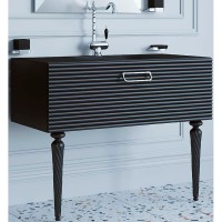 Тумба под раковину Boheme Armadi Art Vallessi Avangarde Linea 100 842-100-BCR подвесная Черная Хром МДФ / ЛДСП