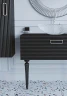 Тумба под раковину Boheme Armadi Art Vallessi Avangarde Linea 100 842-100-BCR подвесная Черная Хром МДФ / ЛДСП