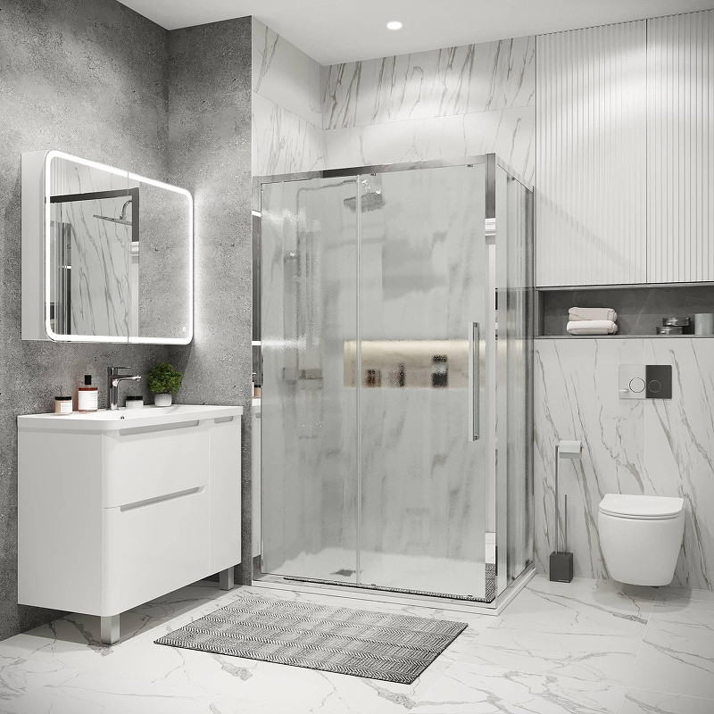 Душевая стенка Grossman Cosmo 100 200.K33.02.100.10.02 профиль Хром стекло шиншилла