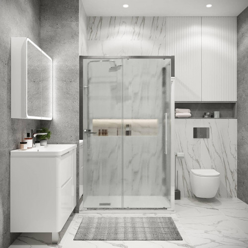 Душевая стенка Grossman Cosmo 100 200.K33.02.100.10.02 профиль Хром стекло шиншилла