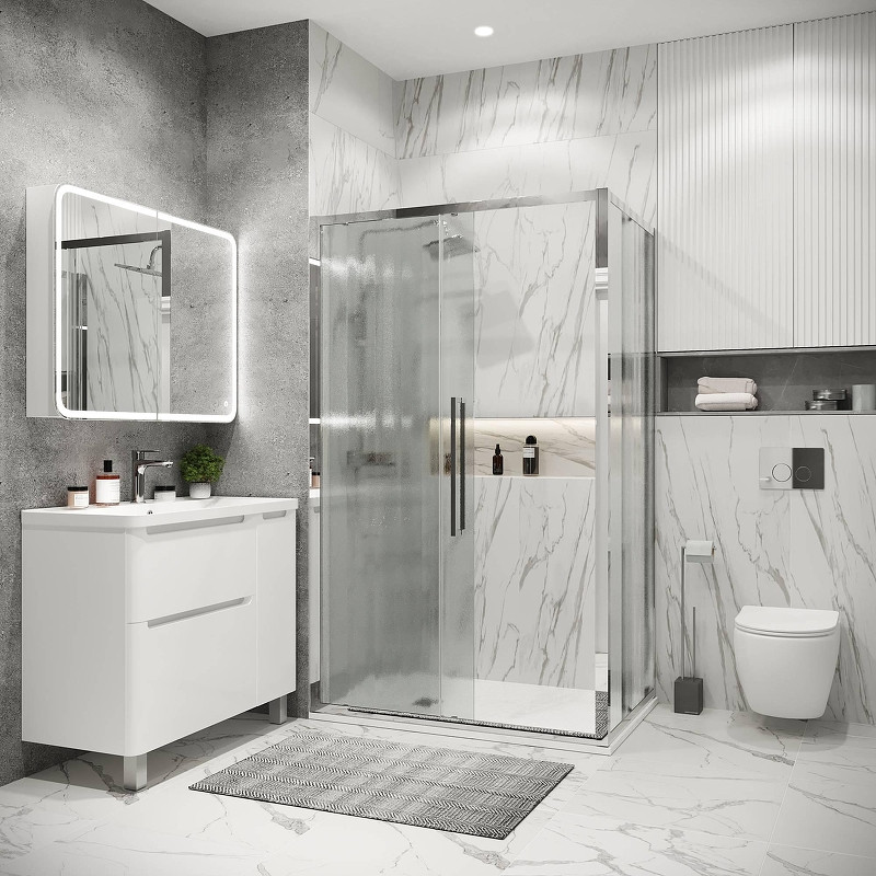 Душевая стенка Grossman Cosmo 100 200.K33.02.100.10.02 профиль Хром стекло шиншилла