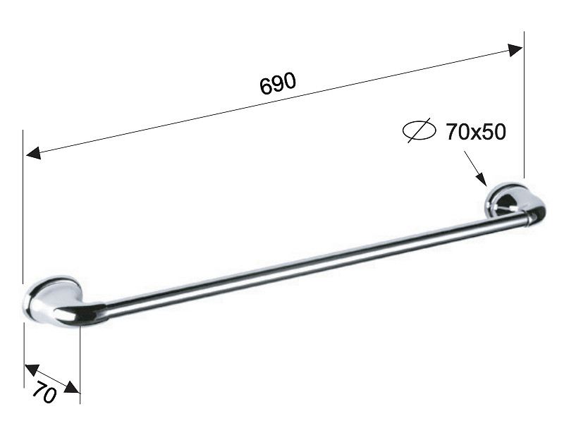 Полотенцедержатель Remer 900 NV30CR цвет Хром