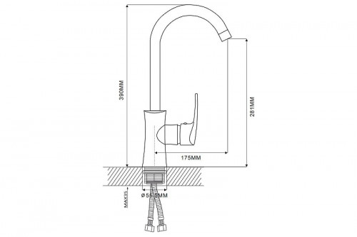 Смеситель для кухни Ekko E40056 цвет Хром